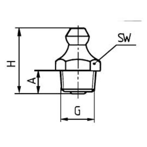 Hydraulik Schmiernippel H1 R 1/8", SW 11, DIN 7141