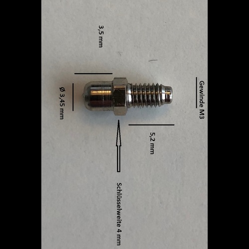 Kugel Schmiernippel, K1 M3 x 0,5, SW 4, DIN 3402,