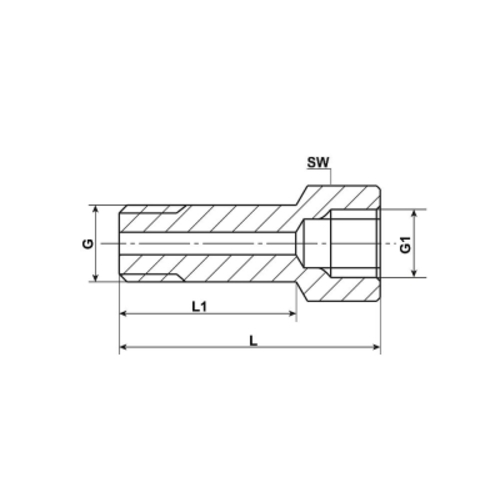 Reduzierstück Nr. 38, Stahl verzinkt, Länge: 23 mm