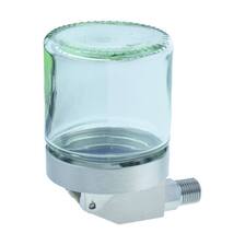 Constant Level Oiler - OilWatch, Vasen Ø 50 mm, G 1/4", Inhalt 120 ccm, Behälter aus Naturglas, Körper aus Edelstahl V4A